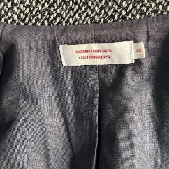 Comptoir des Cotonniers Jacket Wool Blend Tweed Size 44 XL Presley Laine Brown - Picture 9 of 13